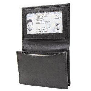 Genuine Leather Men's Card Case, Card Holder with RFID Blocking